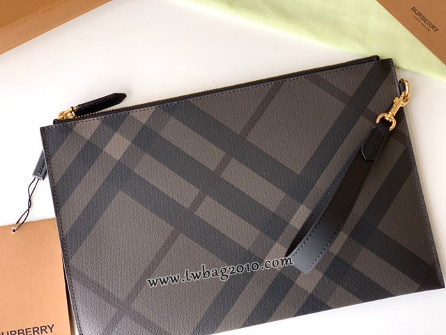 Burberry專門店新款格紋拉鏈收納袋手拿包 巴寶莉經典款男士手包 yxb1117